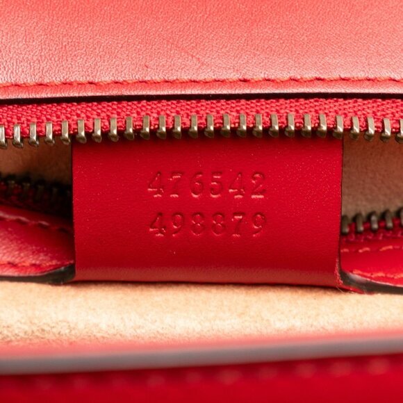 GUCCI Red Leather Shoulder Bag - Picture 8 of 9